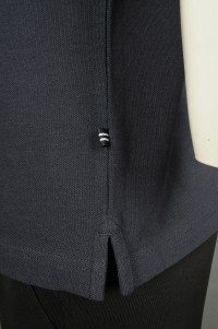 P1138 製作撞色胸筒Polo恤 下擺開叉設計  Polo恤專門店     寶藍色 細節-3